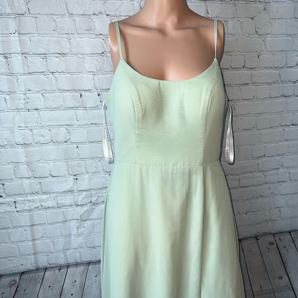 Azazie light green polyester formal long dress size M - Picture 2 of 14